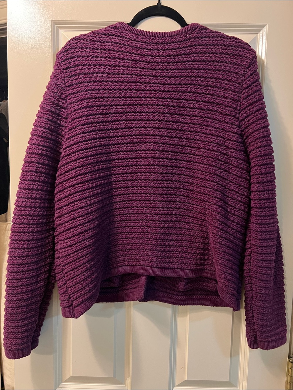 CeCe Plum Heavy Cotton Knit Crest Button Lady Jacket Cardigan Size L - Picture 8 of 10